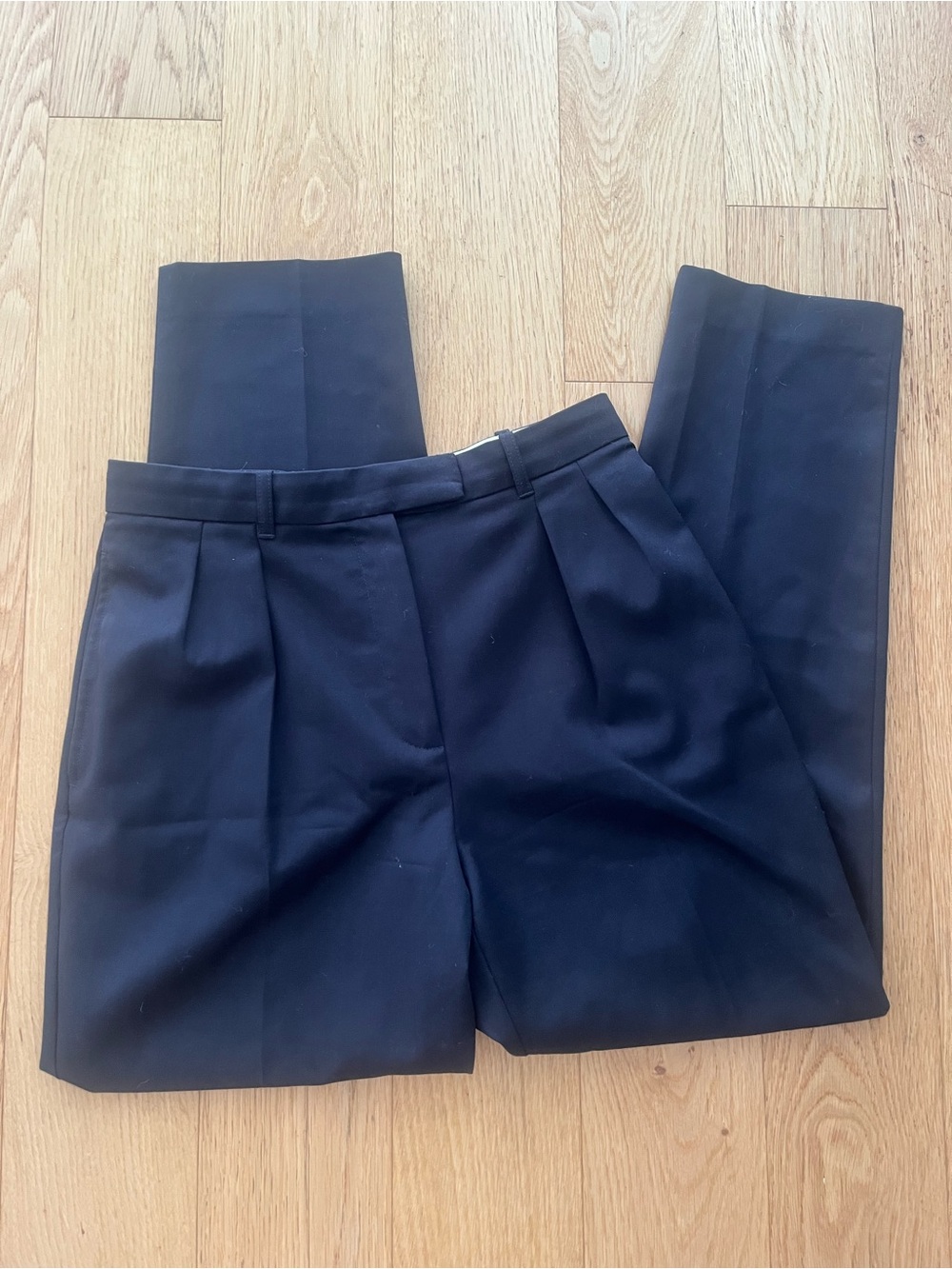 APC Navy Blue Highwaisted Cropped Trouser Pants